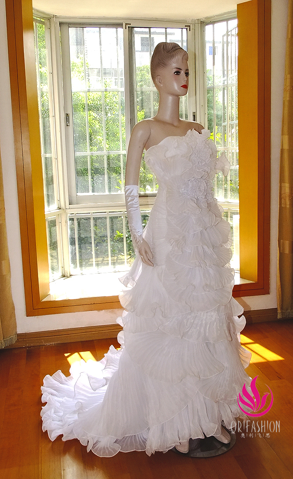 Orifashion HandmadeReal Custom Made Silk Organza Wedding Dress R